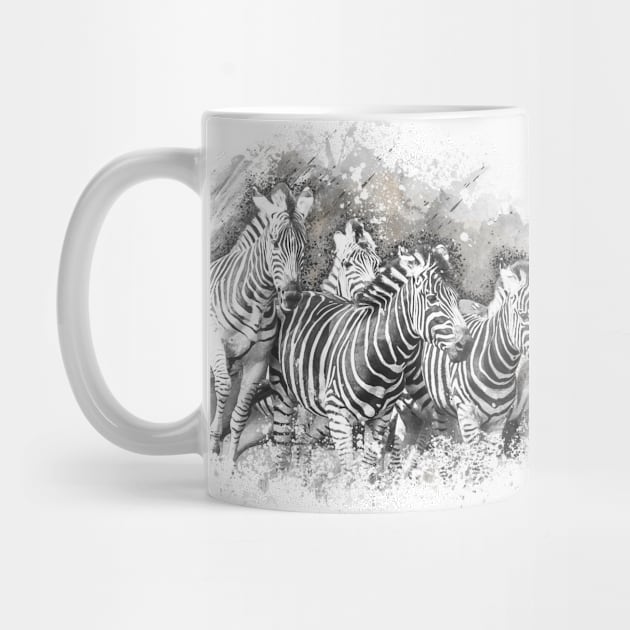 Zebra Animal Wildlife Jungle Nature Freedom Watercolor by Cubebox